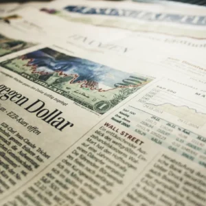 Financial newspaper featuring market analysis and trends.